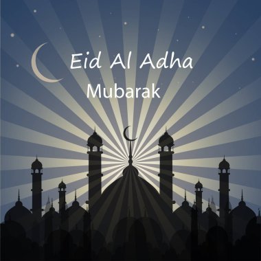 İslam kurban Festivali Eid Al Kurban Bayramı mübarek tebrik kartı vektör arka plan