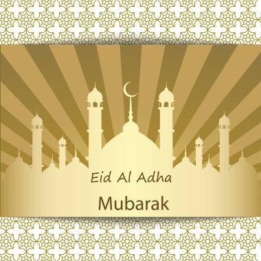 İslam kurban Festivali Eid Al Kurban Bayramı mübarek tebrik kartı vektör arka plan