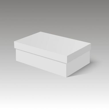 Blank paper or cardboard shoebox. Vector mock up  clipart