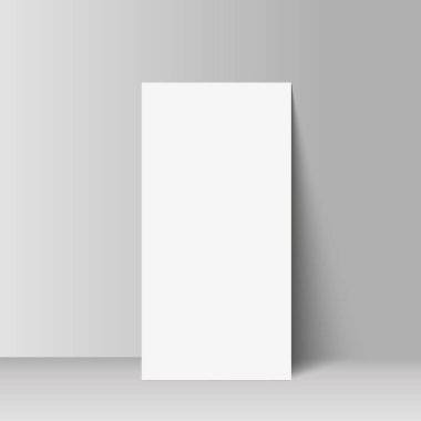 Bir duvara yaslanmış bir kağıt sayfası. Vektör