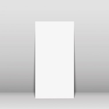 Bir duvara yaslanmış bir kağıt sayfası. Vektör