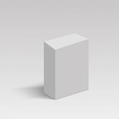 Boş dikey kağıt kutusu şablon ayakta beyaz arka plan üzerinde. Vektör çizim