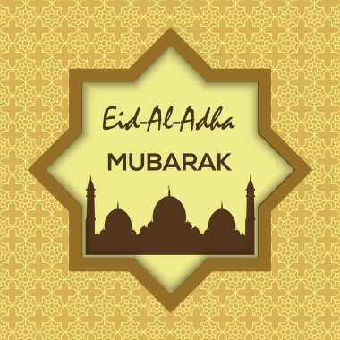 İslam kurban Festivali Eid Al Kurban Bayramı mübarek tebrik kartı vektör arka plan