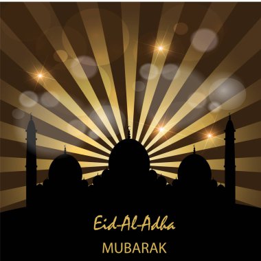İslam kurban Festivali Eid Al Kurban Bayramı mübarek tebrik kartı vektör arka plan