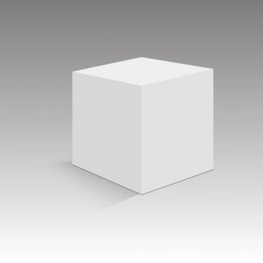 3D küp perspektif içinde. Beyaz kutu. Vektör grafik tasarım için.