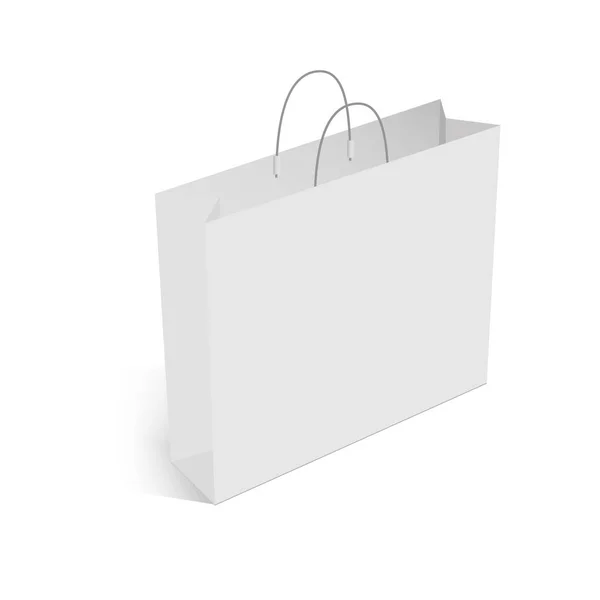Blank of shopping bag with handle mockup. Vector — Stock Vector