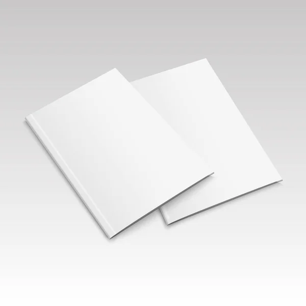 Plantilla de maqueta realista de folleto cerrado en blanco. Vector — Vector de stock