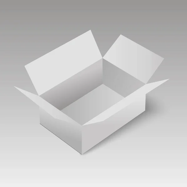 Mockup cuadrado blanco del cartón o de la caja del paquete de papel. Vector — Vector de stock