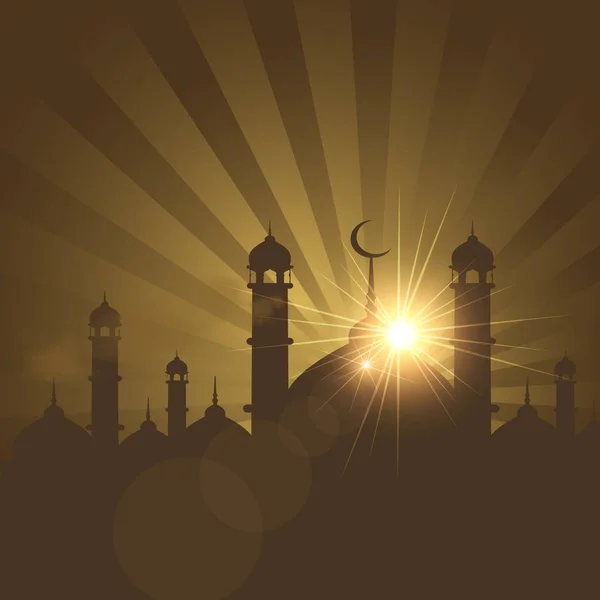 Исламский фестиваль жертвоприношения, приветственная открытка Ид Аль-Адха Мубарак. Векторный фон — стоковый вектор