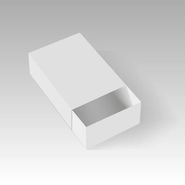 Modèle ouvert de boîte en papier ou en carton. Illustration vectorielle — Image vectorielle