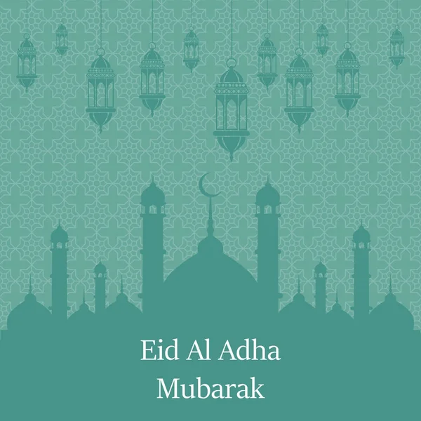 İslam kurban Festivali Eid Al Kurban Bayramı mübarek tebrik kartı vektör arka plan