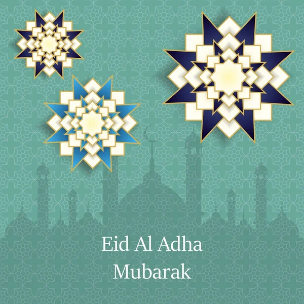 İslam kurban Festivali Eid Al Kurban Bayramı mübarek tebrik kartı vektör arka plan