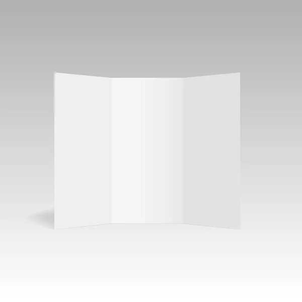 Κενό τριών διπλωμένο Διπλώστε χαρτί φυλλάδιο, φέιγ βολάν, μεγάλου σχήματος. Εικονογράφηση διάνυσμα — Διανυσματικό Αρχείο