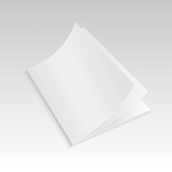 Κενό άνοιξε φυλλάδιο 3d mockup εικονογράφηση. Εικονογράφηση διάνυσμα — Διανυσματικό Αρχείο