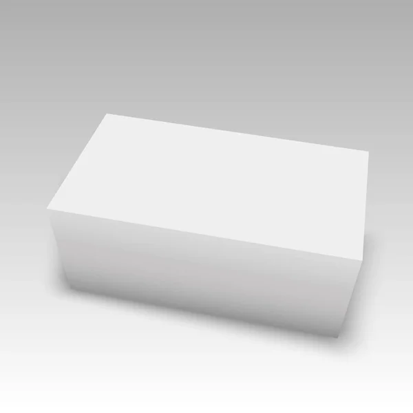 Plantilla de caja de papel o cartón en blanco. Ilustración vectorial. — Vector de stock