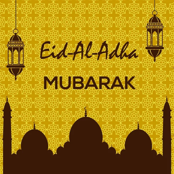 İslam kurban Festivali Eid Al Kurban Bayramı mübarek tebrik kartı vektör arka plan