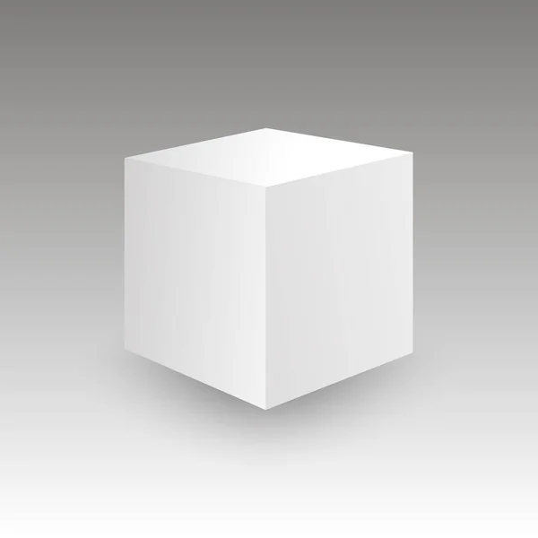 3d куб в перспективе. Белая коробка Вектор для графического дизайна . — стоковый вектор