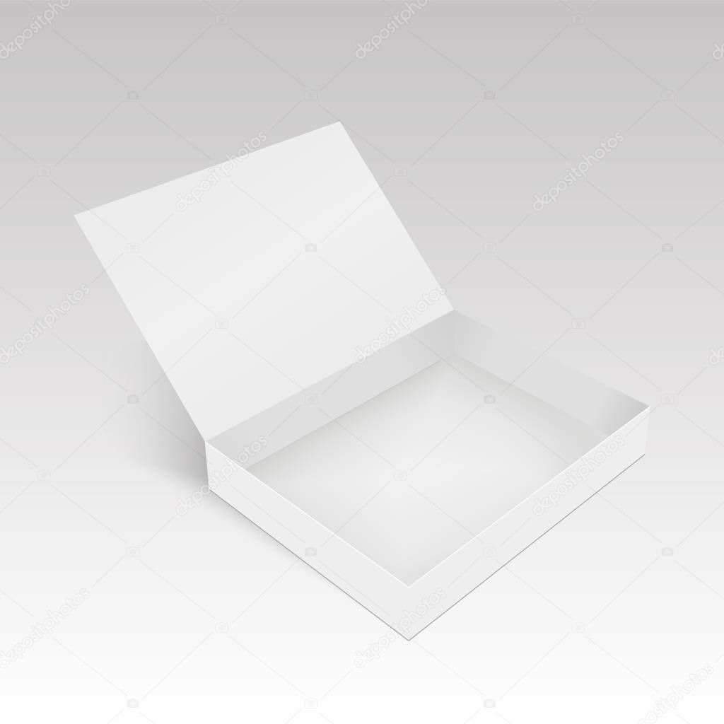 Opened box package for your design. Vector template