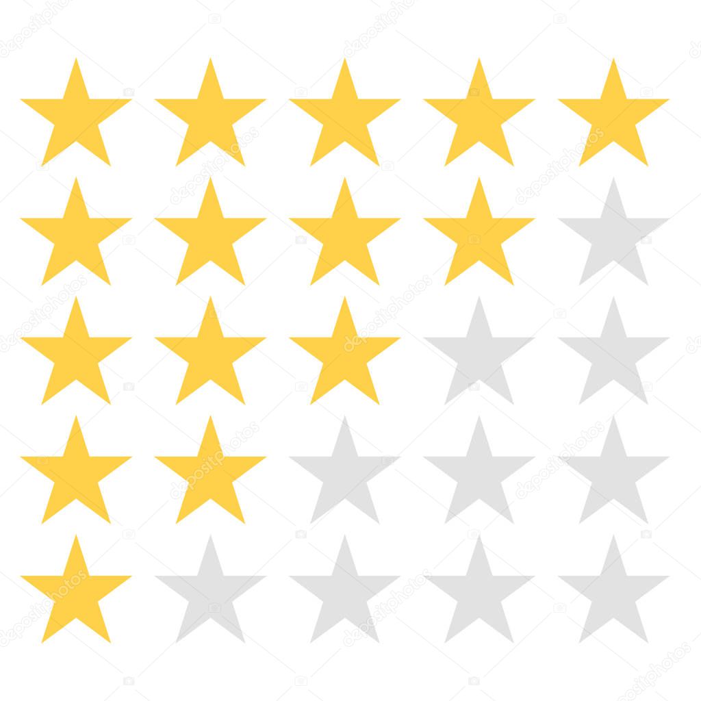 Star rating. Quality, feedback, experience, level concepts. Vector