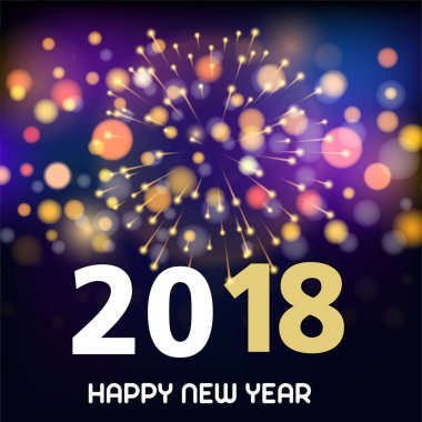 Mutlu yeni yıl arka plan ile ufuk ışık. Vektör