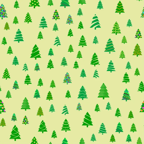 Nahtloses Muster mit Weihnachtsbäumen. Vektor — Stockvektor