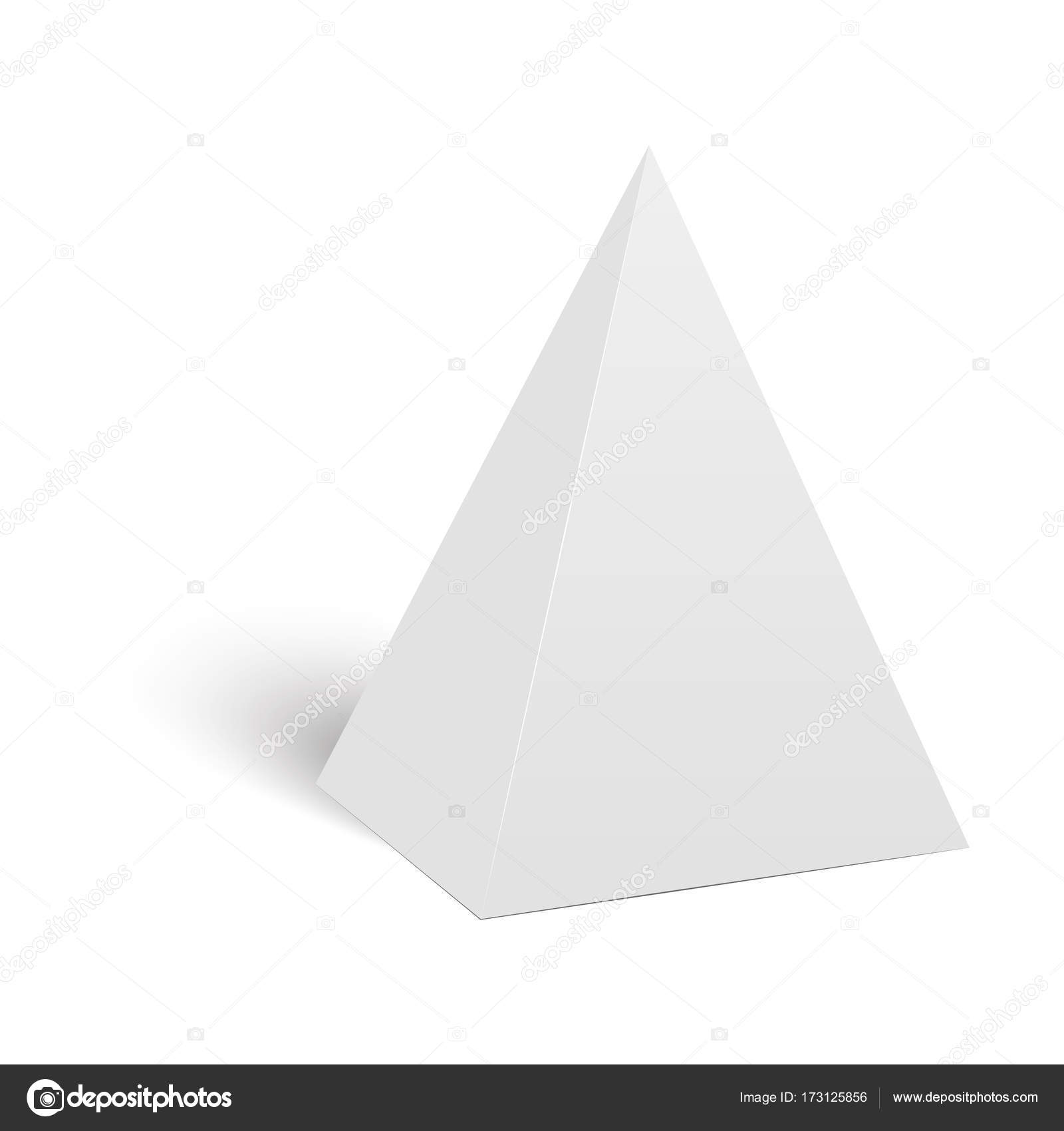 Download White cardboard pyramid triangle box packaging for food, gift or other products. Vector — Stock ...