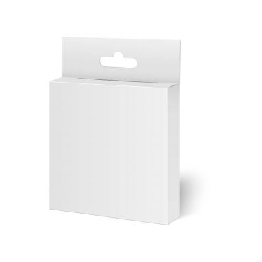 Boş dikey kağıt kutu ambalaj sandviç, gıda, Hediyelik veya diğer ürünleri plastik pencere ile. Vektör çizim.