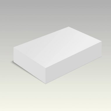 Boş kağıt ya da karton kutu şablonu. Vektör illüstrasyonu