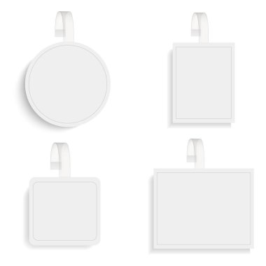 Vektör boş yuvarlak sallananlarla ile şeffaf şerit kümesi