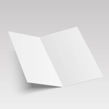 Açık dergi, günlük, kitapçık, kartpostal, el ilanı, kartvizit veya broşür kadar alay et. Vektör çizim.