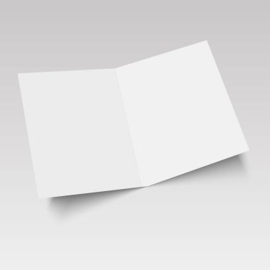 Açık dergi, günlük, kitapçık, kartpostal, el ilanı, kartvizit veya broşür kadar alay et. Vektör çizim.