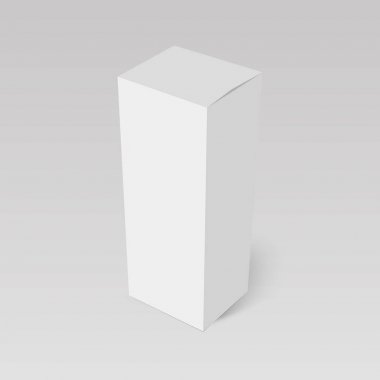 Boş dikey kağıt kutusu şablon ayakta beyaz arka plan üzerinde. Vektör çizim
