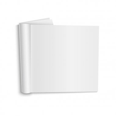Yumuşak gölgeler beyaz zemin üzerine açık albüm şablon boş sahte. Vektör çizim