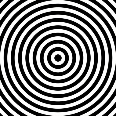 Eşmerkezli daire soyut desen. Siyah-beyaz grafik. Vektör