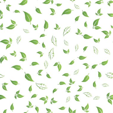Yeşil yapraklı kusursuz desen. vektör illüstrasyonu