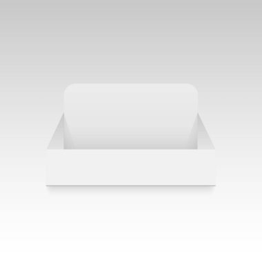 POI karton boş boş sahte tasarımlarınız için hazır şablon kadar beyaz. Vektör