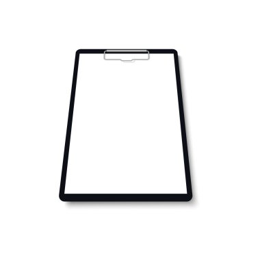 Gerçekçi Pano klasör boş beyaz yaprak kağıda ile alay et. Vecto