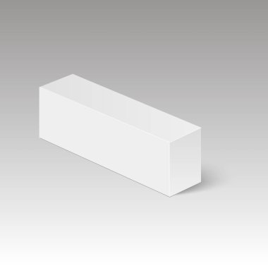 Boş dikey kağıt kutusu şablon ayakta beyaz arka plan üzerinde. Vektör çizim