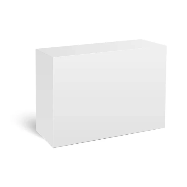 Plantilla de caja de papel vertical en blanco de pie sobre fondo blanco. Ilustración vectorial — Vector de stock