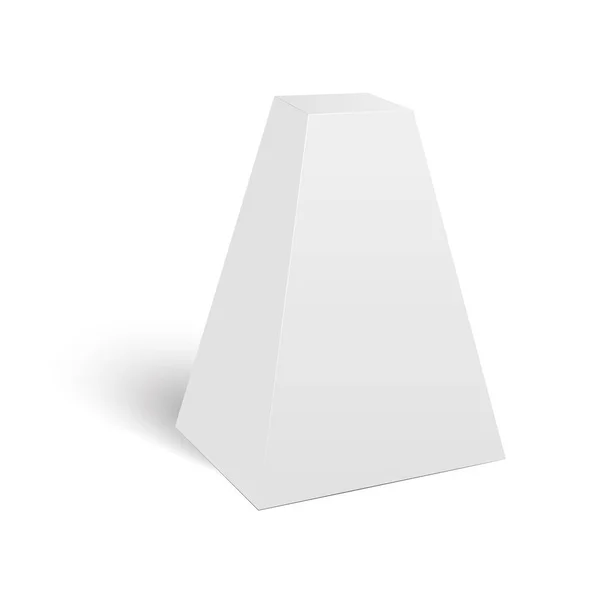 白色纸板金字塔三角形盒包装的食品, 礼品或其他产品。矢量 — 图库矢量图片
