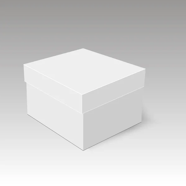 Caja de embalaje de cartón producto blanco. Vector de ilustración — Vector de stock