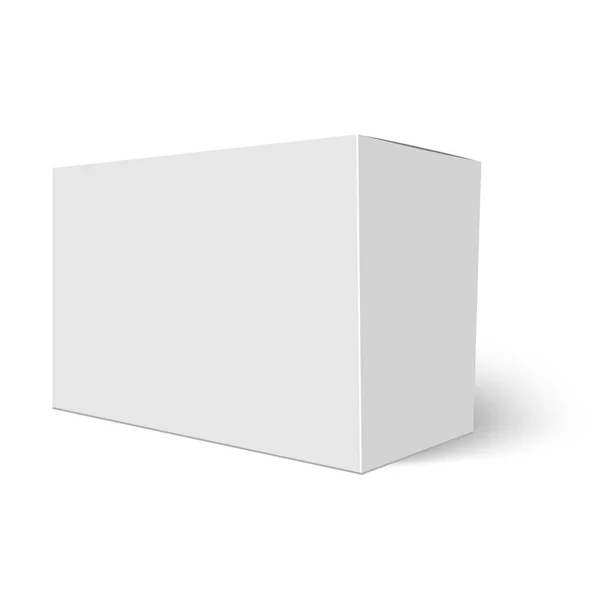 白色产品纸板包装盒。图示向量 — 图库矢量图片