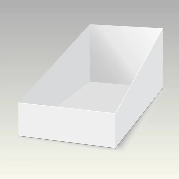 Κάτοχος box POS Poi χαρτόνι κενό κενή οθόνη εμφάνιση. Διάνυσμα ομοίωμα πρότυπο έτοιμο για το σχεδιασμό σας. — Διανυσματικό Αρχείο