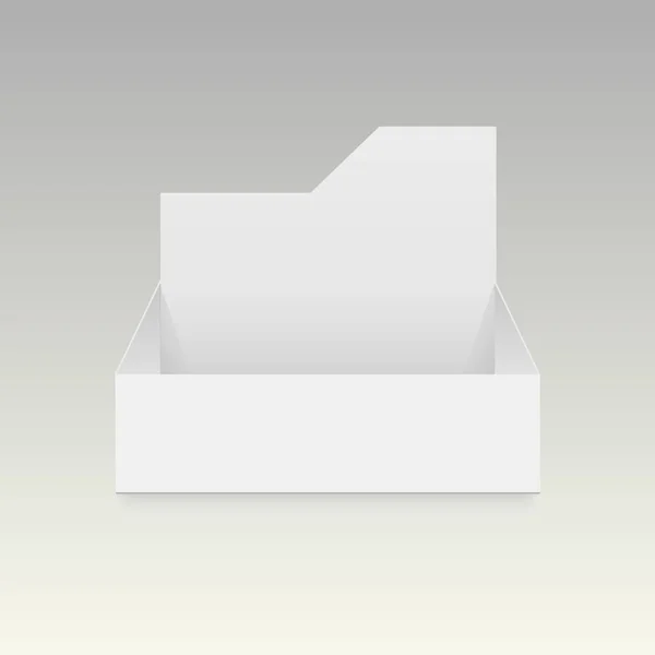 Pos 纸盒空白显示框持有人。为您的设计准备的向量模拟模板 — 图库矢量图片