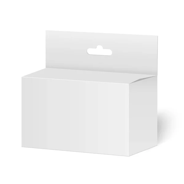 White Product Package Box with Hang Slot. Составьте шаблон Ready для вашего дизайна. Вектор — стоковый вектор