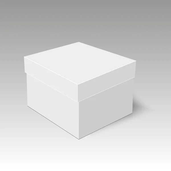 Modello di scatola di carta o cartone bianco. Illustrazione vettoriale . — Vettoriale Stock