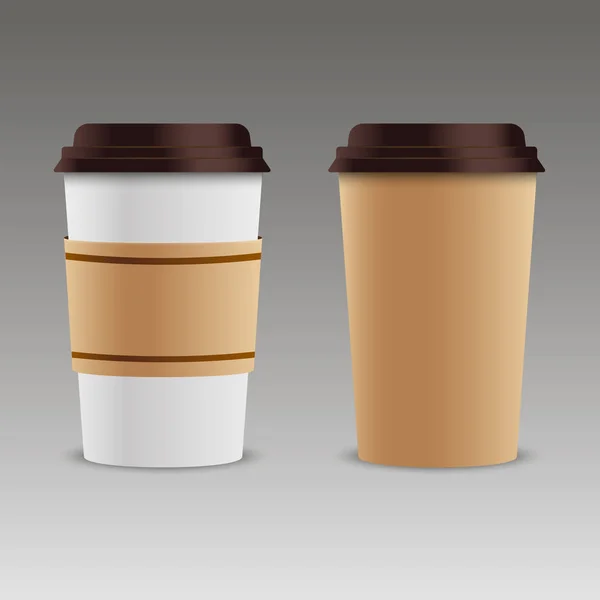 Realistic set of paper Coffee Cups. Collection 3d Coffee Cup Mock up ...