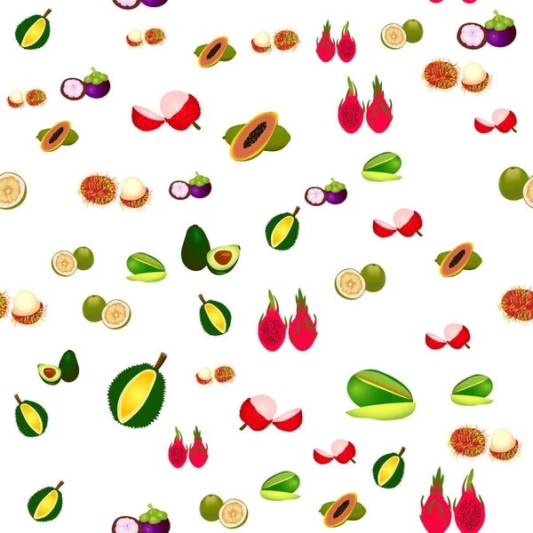 Nahtloses Muster mit tropischen Früchten. Vektorhintergrund — Stockvektor