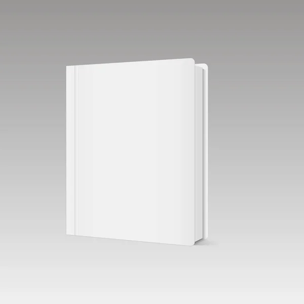 Plantilla de cubierta de libro vertical en blanco con páginas en la parte frontal de pie. Vector — Archivo Imágenes Vectoriales