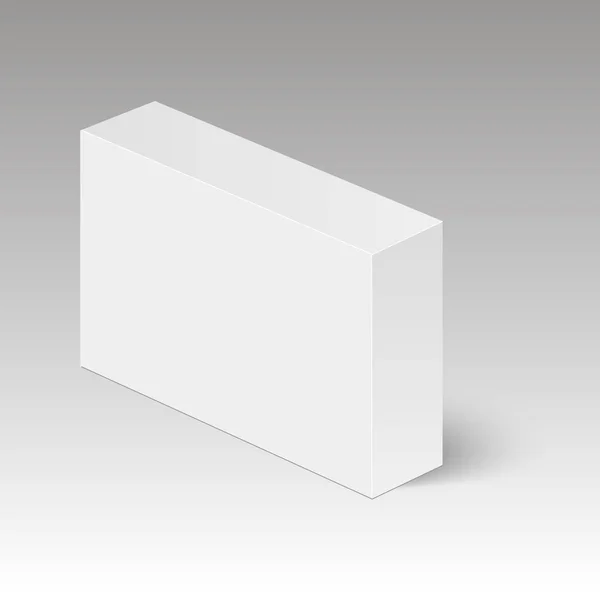 Plantilla de caja de papel vertical en blanco de pie sobre fondo blanco. Ilustración vectorial — Vector de stock